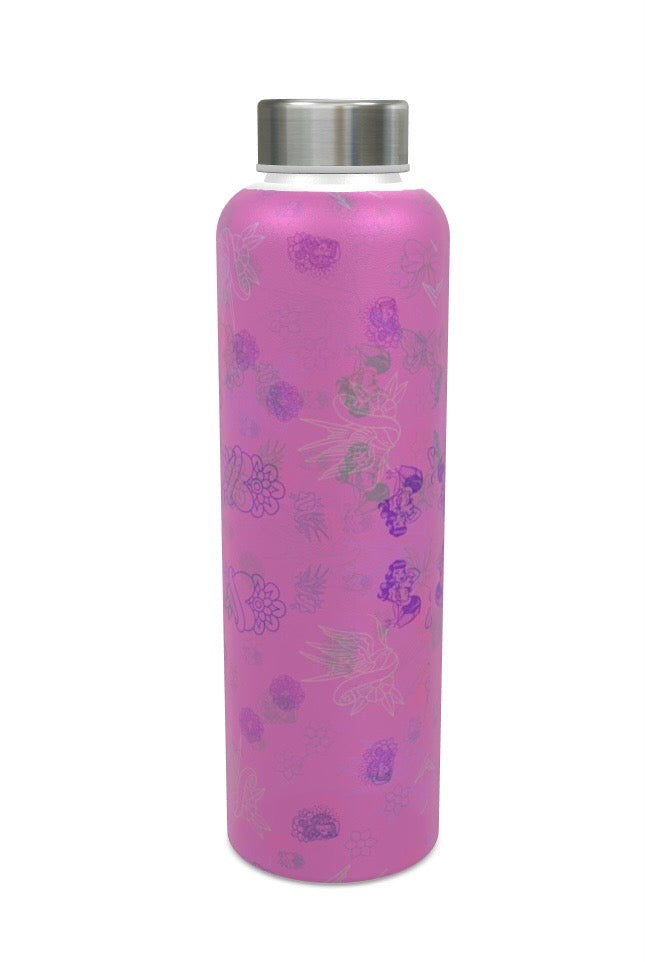 Glass Water Bottle - 'Pinky Pin-up'