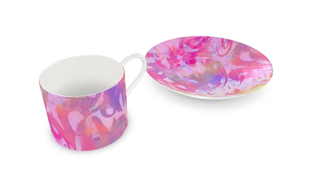 Coffee Cup and Saucer - 'Candy Girl'