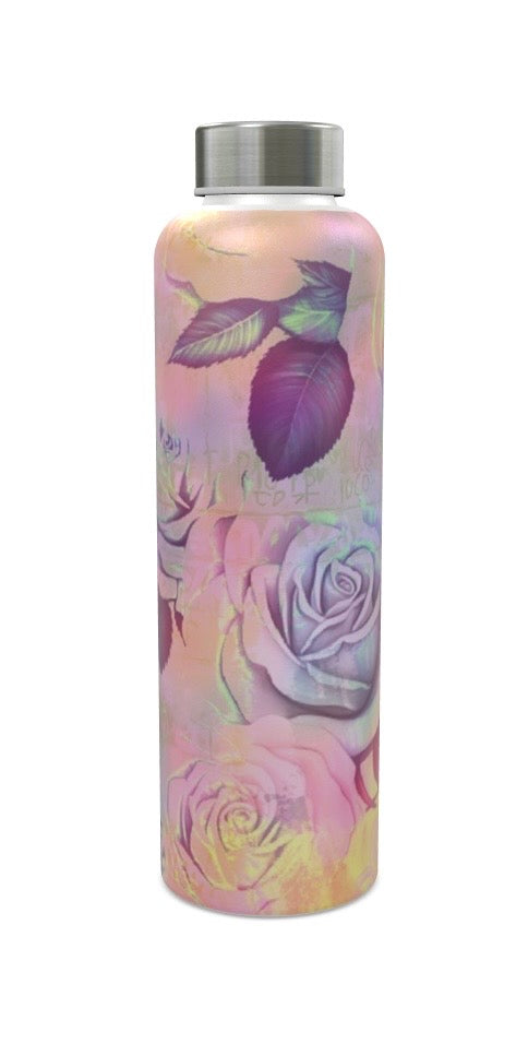Glass Water Bottle - 'Hazy Rose'