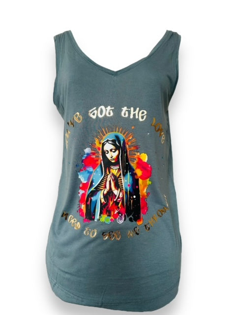 'You've got the love' blue vest top