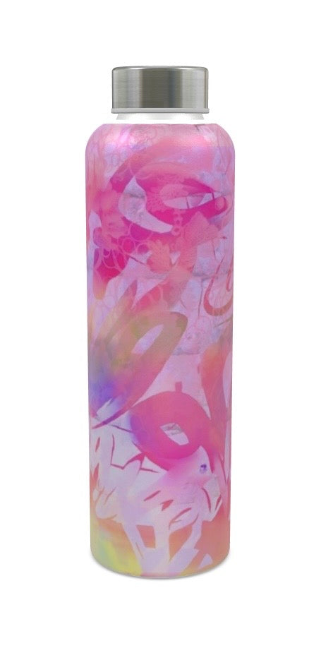 Glass Water Bottle - 'Candy Girl'