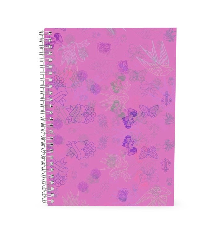 Spiral A5 Notebook - Pinky Pin-up