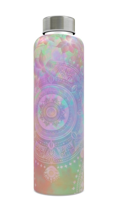 Glass Water Bottle - 'Dreamy Mandala'